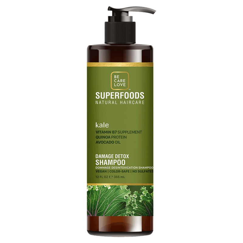 Be Care Love SuperFoods Kale Damage Detox Shampoo, 12 Oz
