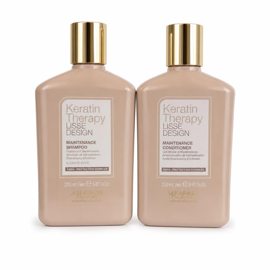 Alfaparf Lisse Design Keratin Smooth Maintenance Duo Shampoo 8.45 Oz & Conditioner 8.45 Oz.
