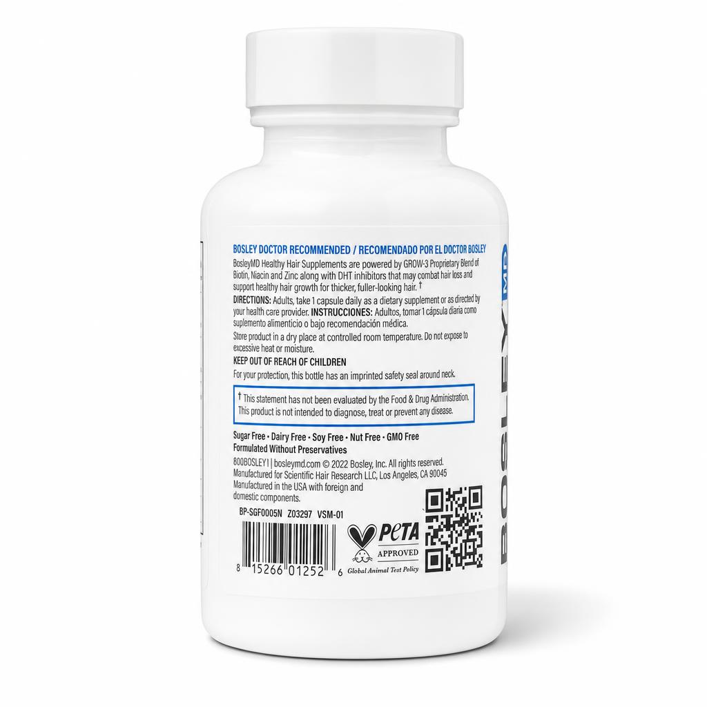 BosleyMD Healthy Hair Growth Supplements 60 Capsules For Men