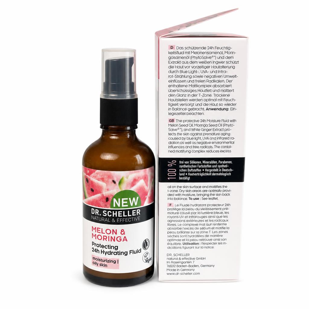 Dr. Scheller Melon & Moringa Protecting 24h Hydrating Fluid for Oily Skin, 50 mL.**