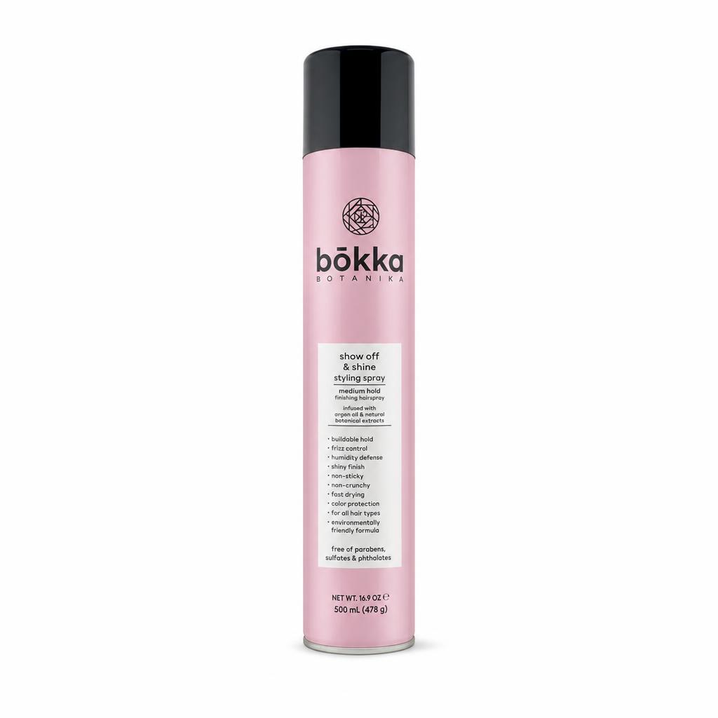 Bokka Botanika Show Off & Shine Styling Spray – Medium Hold 16.9 Oz Bokka Botanika Show Off & Shine Styling Spray – Medium Hold 16.9 Oz