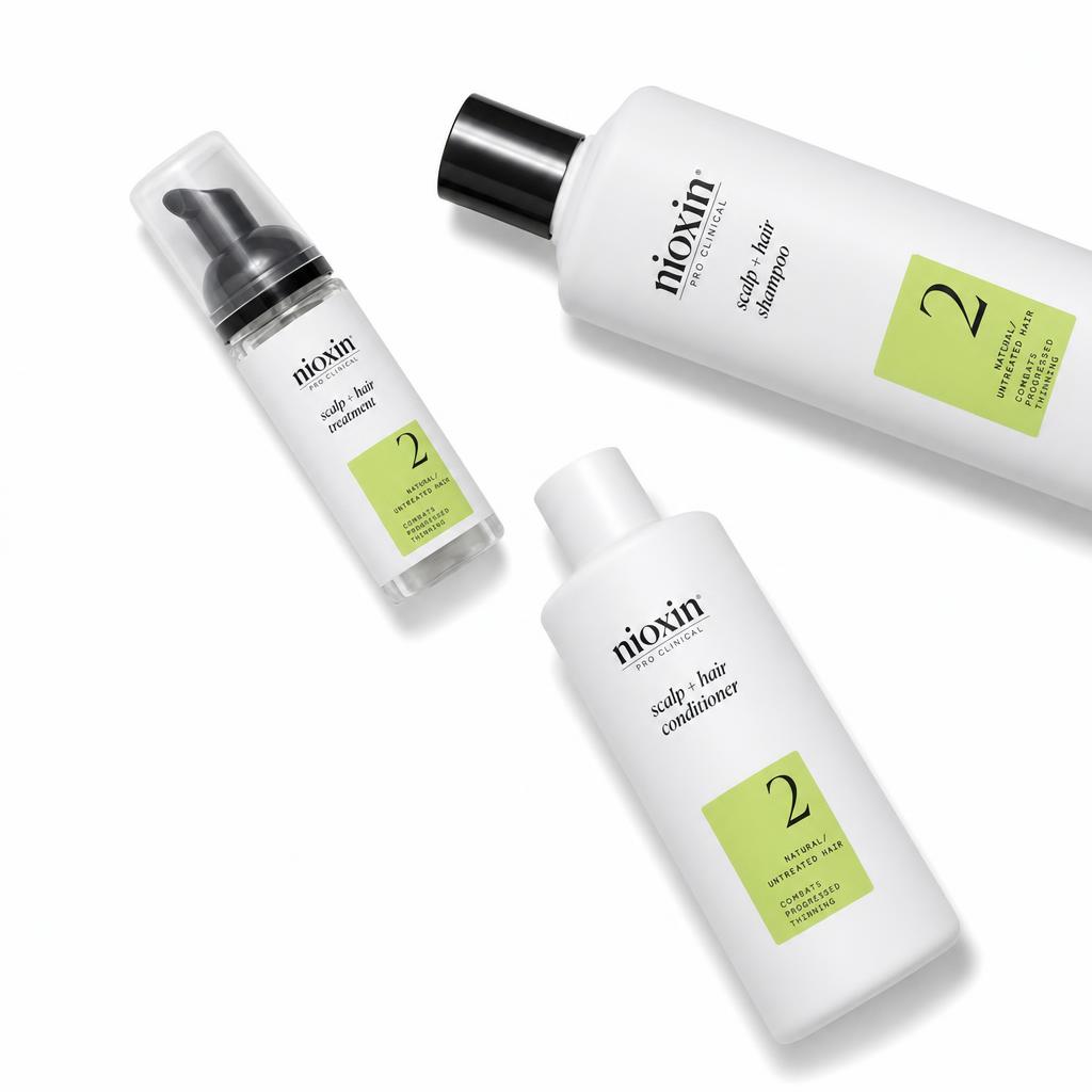 Nioxin System Trial Kit 2, Shampoo, Conditioner, Scalp Treatment